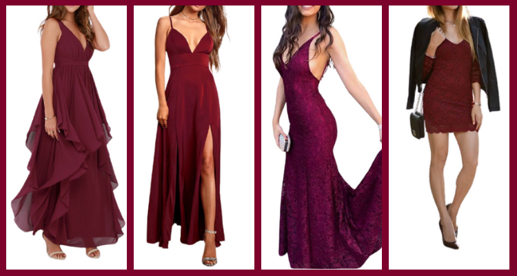 15 mejores Vestidos de Noche color Vino 2020
