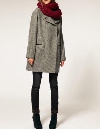 Bufandas color vino y sus combinaciones abrigo gris
