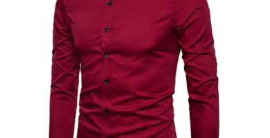 Camisa manga larga color vino