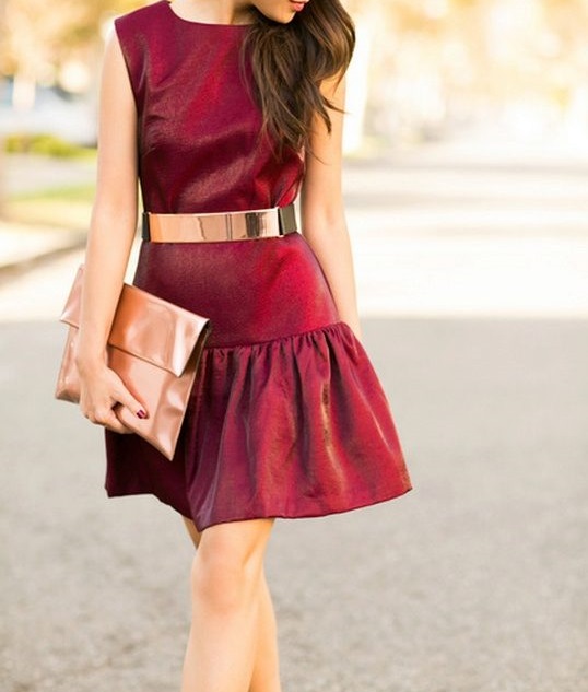 Como combinar el Vestidos Color burgundy