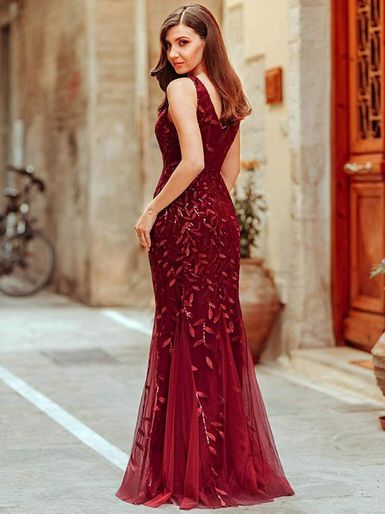 💋 Vestidos color vino elegantes 2023