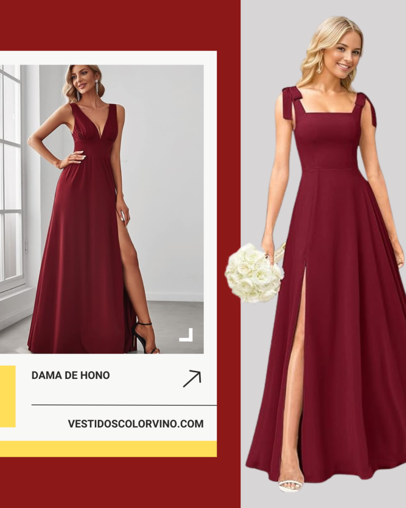 Vestidos de Dama de Honor color Vino 45 Vestidos de Dama de Honor color Vino